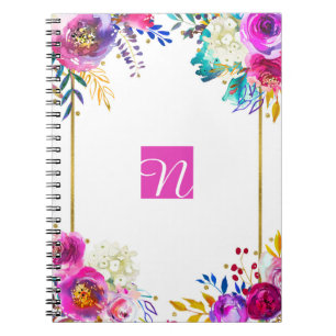 Leuk Helder Krachtig Aquarel Bloem Kleur Spetteren Notitieboek