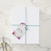 Leuk Helder Krachtig Aquarel Bloem Motief Kleur Sp Cadeaulabel (Met Touw)