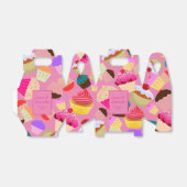 Leuk, helder roze cupcake - Bruiloft Bedankdoosjes (Uitgevouwen)