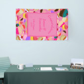 Leuk, helder roze cupcake - Bruiloft Spandoek (Beurs)