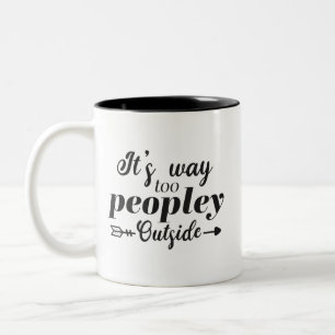 Leuk Het Is Te Druk Buiten Typografie Tweekleurige Koffiemok