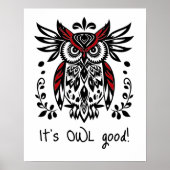 Leuk, het is uil goed! Quote-Humor Poster (Voorkant)