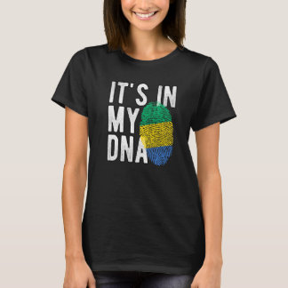 Leuk het zit in mijn DNA Gabon vlag Vingerafdruk P T-shirt