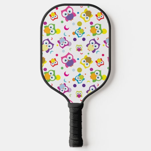 Leuk hete uil hand getekend patroon ontwerp pickleball paddle (Voorkant)