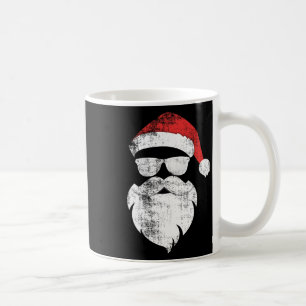 Leuk hipster kerstman gezicht met Petten baard en  Koffiemok