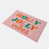 Leuk Holly Jolly Vibes kerstontwerp Deurmat (Schuin)