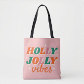 Leuk Holly Jolly Vibes kerstontwerp Draagtas (Voorkant)