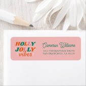 Leuk Holly Jolly Vibes kerstontwerp Etiket (Insitu)