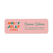 Leuk Holly Jolly Vibes kerstontwerp Etiket (Voorkant)