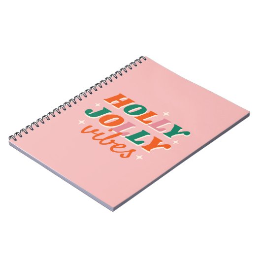 Leuk Holly Jolly Vibes kerstontwerp Notitieboek (Linkerzijde)