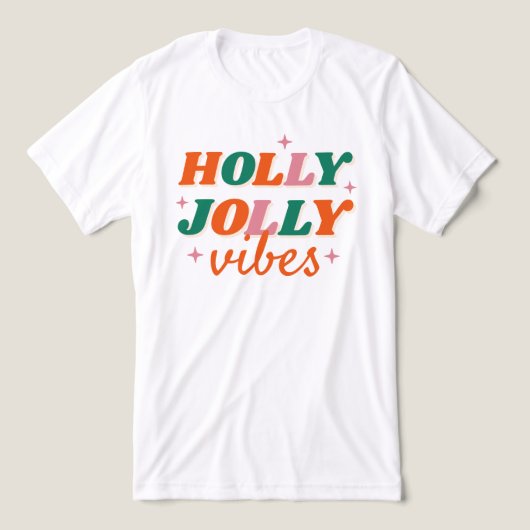 Leuk Holly Jolly Vibes kerstontwerp Tri-Blend Shirt (Design voorkant)
