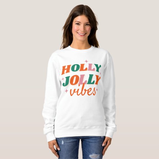 Leuk Holly Jolly Vibes kerstontwerp Trui (Voorkant volledig)