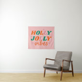 Leuk Holly Jolly Vibes kerstontwerp Wandkleed (In Situ (horizontaal))
