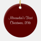 Leuk Holly Wreath Baby's eerste kerst Ornament (Achterkant)