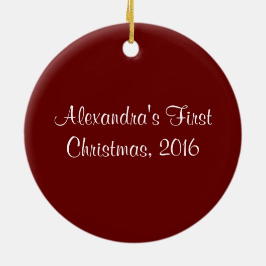 Leuk Holly Wreath Baby's eerste kerst Ornament (Achterkant)