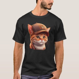 Leuk honkbal Pet dragen kat T-shirt