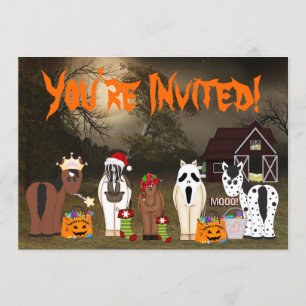 Leuk Horsey Halloween Vakantie Paard Party Kaart