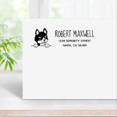 Leuk Husky Puppy retouradres Rubberstempel