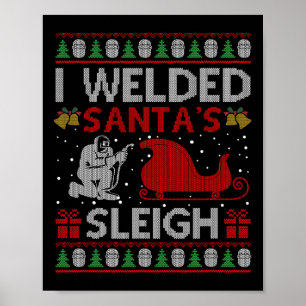 Leuk Ik Gelast Santa's Sleigh Gift Lelijke Lasser Poster
