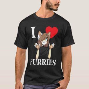Leuk Ik Hart Furries Furry Fandom Liefde 4 T-shirt