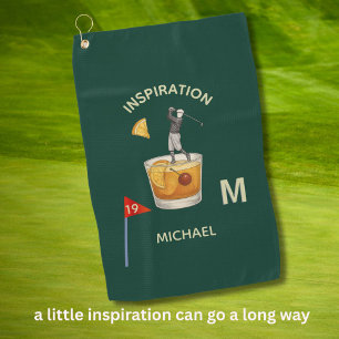 Leuk Inspirerend 19e Hole Cocktail Monogram Naam Golfhanddoek