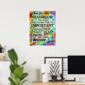 Leuk inspirerend leslokaal lerarenopleiding poster (Thuiskantoor)