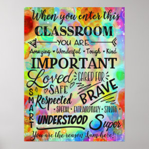Leuk inspirerend leslokaal lerarenopleiding poster