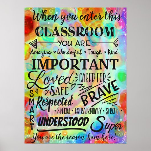 Leuk inspirerend leslokaal lerarenopleiding poster (Voorkant)