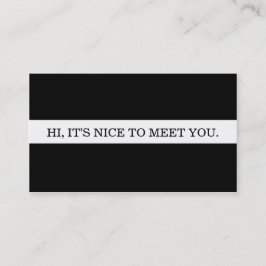 Leuk je te ontmoeten. contactkaartje