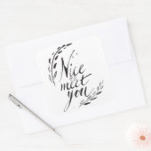 Leuk je te ontmoeten vierkante sticker (Envelop)