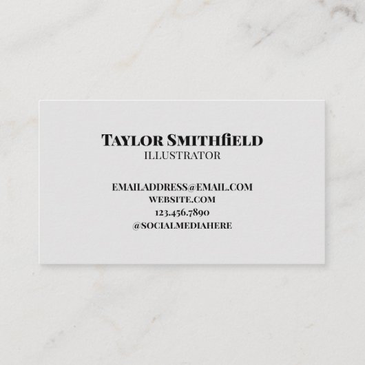 Leuk je te ontmoeten visitekaartje (Achterkant)