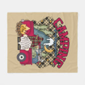 leuk kampeerterrein fleece deken (Voorkant (Horizontaal))