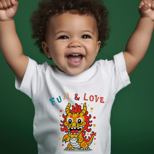 Leuk Karton Draak Chinees Nieuwjaar Fu Kinder Gift Kinder Shirts
