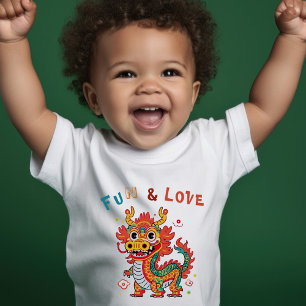Leuk Karton Draak Chinees Nieuwjaar Fu Kinder Gift Kinder Shirts