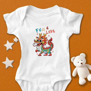 Leuk Karton Draak Chinees Nieuwjaar Fu Kinder Gift Romper
