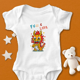 Leuk Karton Draak Chinees Nieuwjaar Fu Kinder Gift Romper