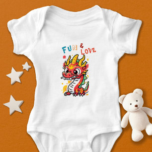 Leuk Karton Draak Chinees Nieuwjaar Fu Kinder Gift Romper