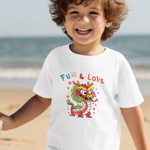 Leuk Karton Draak Chinees Nieuwjaar Fu Kinder Gift Shirts