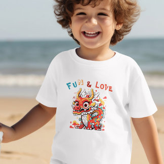 Leuk Karton Draak Chinees Nieuwjaar Fu Kinder Gift Shirts
