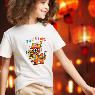 Leuk Karton Draak Chinees Nieuwjaar Fu Kinder Gift T-shirt