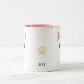 Leuk kattengezicht & kalligrafie Two-Tone koffie Tweekleurige Koffiemok (Center)