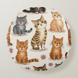 Leuk kattenkussen rond kussen