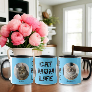 Leuk Kattenmoeder Leven Aangepaste Huisdier Foto M Mok