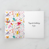 Leuk kattenontwerp met rits voor verjaardag kaart (Binnen)