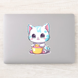 Leuk Kawaii Kat Gezicht   Sweet Cat Embleem Sticker