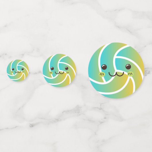 Leuk Kawaii Volleybal Ball Gradient Schattige Part Confetti (Voorkanten)
