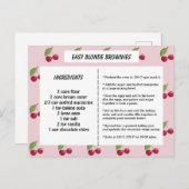 Leuk kersenpatroon aangepaste recept Kaart (Voorkant / Achterkant)