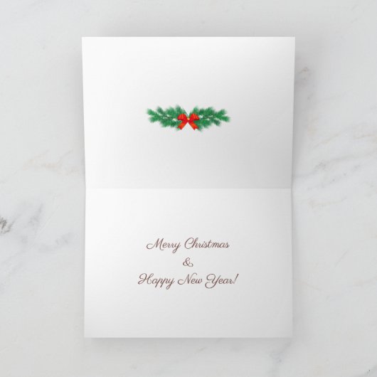 Leuk Kerst Polar Beer op Lichtblauw & Rood Feestdagen Kaart (Binnen)