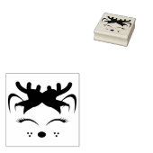 Leuk kerst rendier gezicht 	rubberstempel (Gestempeld)