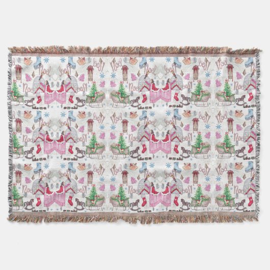 Leuk Kerstmis Sprookje Hand geschilderd Deken (Voorkant)